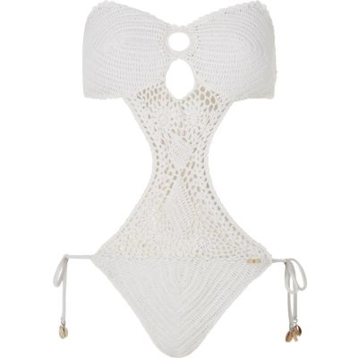 RI Resort white crochet swimsuit